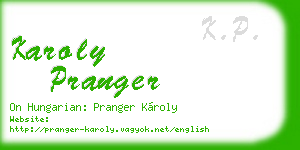 karoly pranger business card